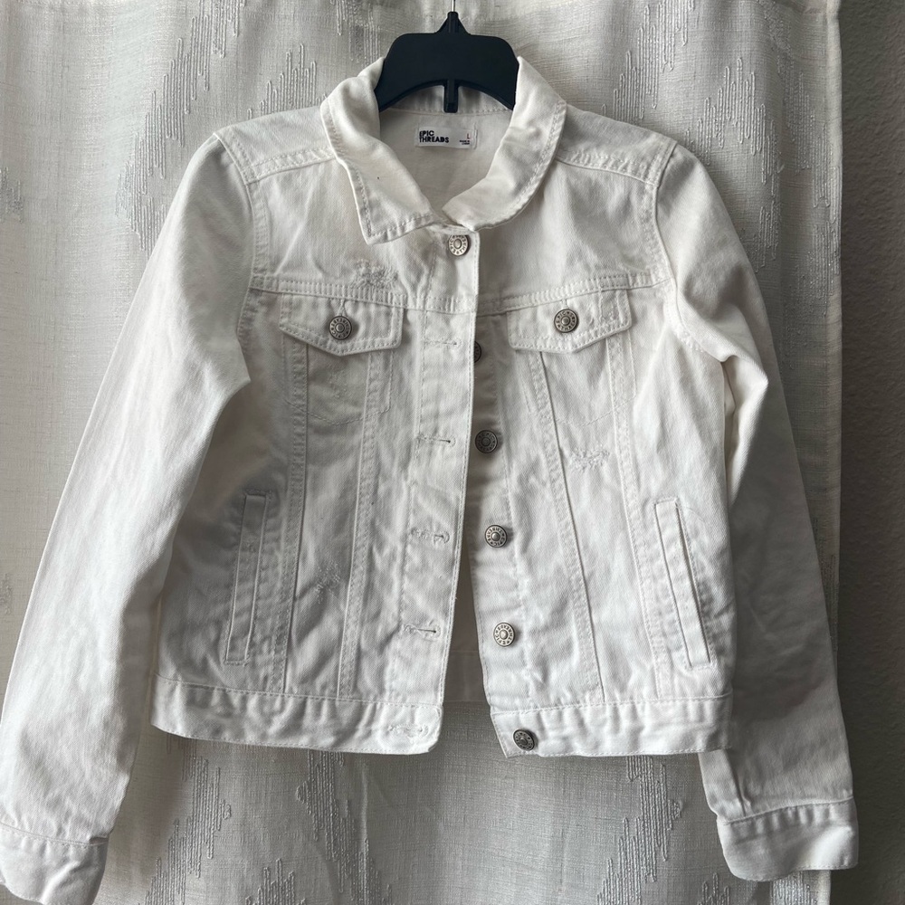 A white jean jacket